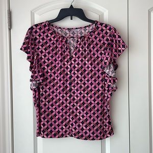 So Cap Sleeve Pink, Purple & Blue Blouse